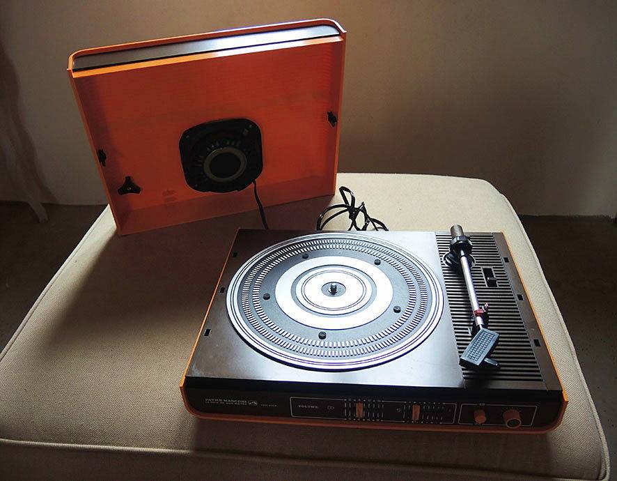 Tourne-disque Vintage Valisette Pathé Marconi VSM 3004 - Orange - France