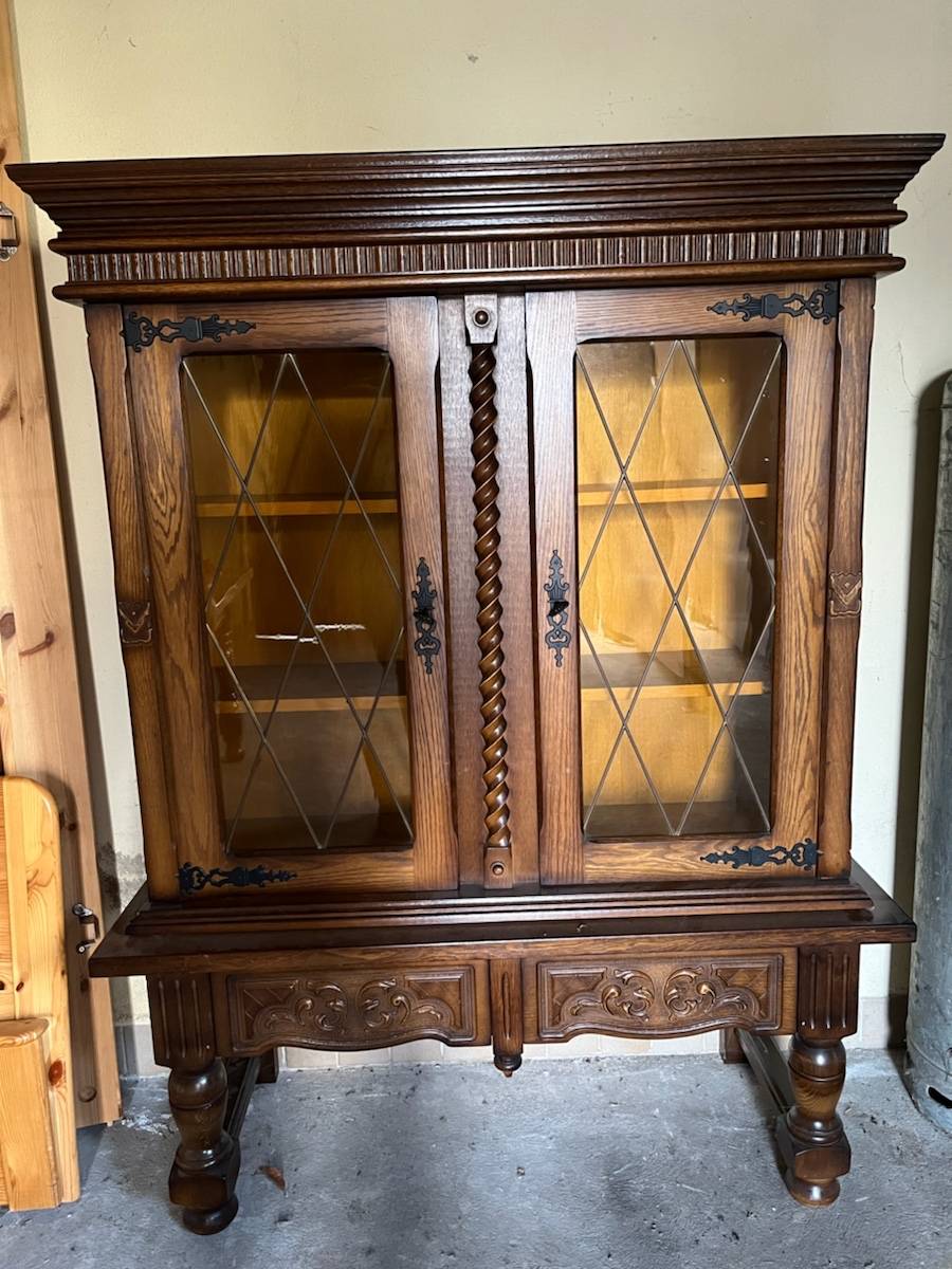Vitrine en verre Corona 99x43x187 cm bois massif de pin - Buffet