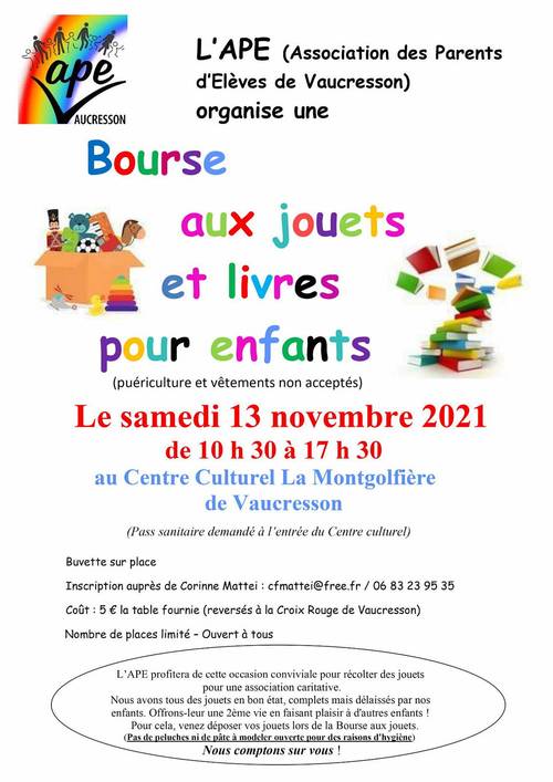 Vente de jouets et livres pour enfants d’occasion à Vaucresson