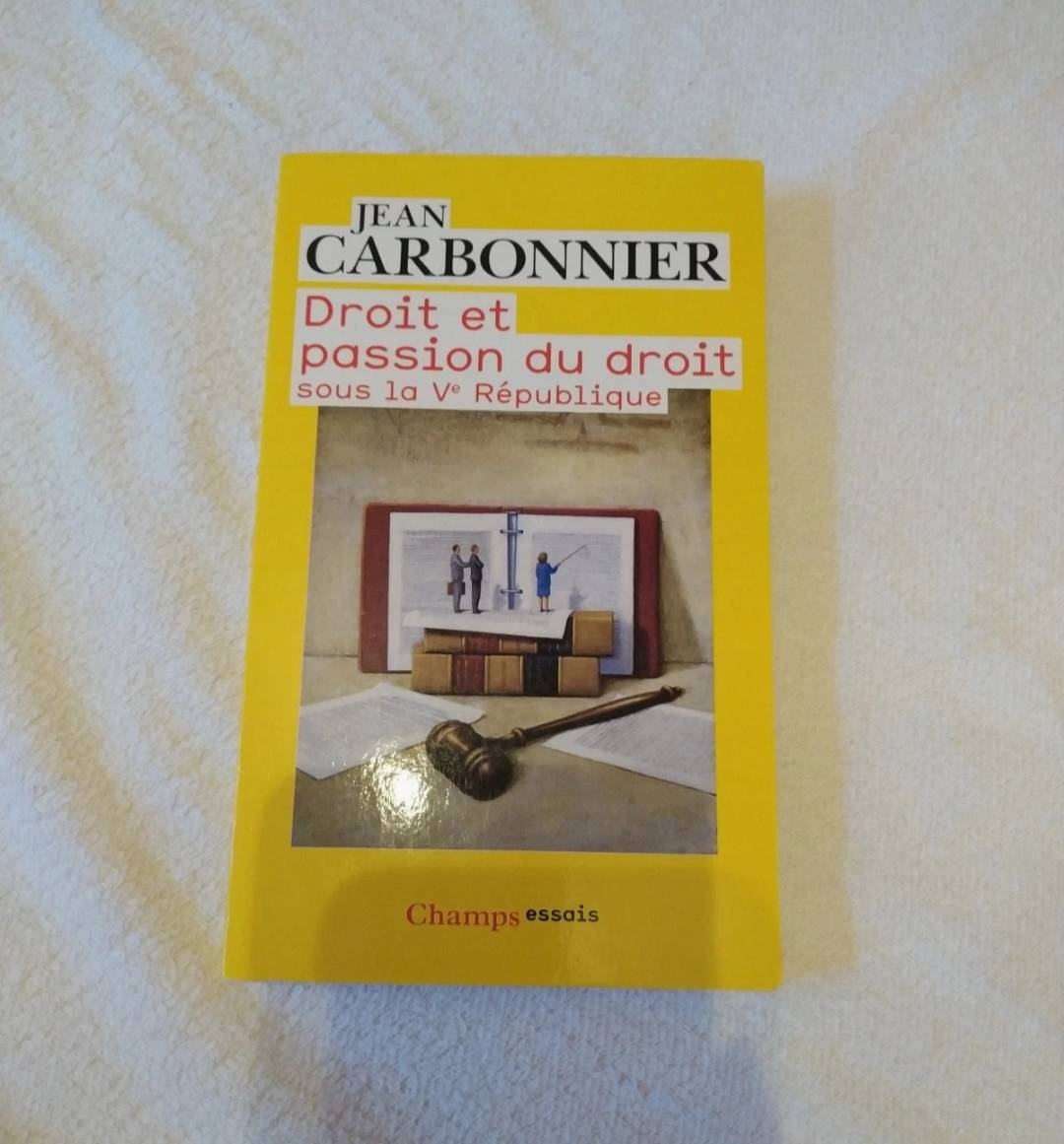 Vente livre "Droit et passion du Droit sous la Ve République " Jean Carbonnier