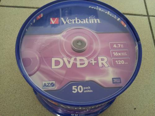 Lot de 50 DVD +R 16x RW VERBATIM vierge imprimable Neuf dans emballage scellé