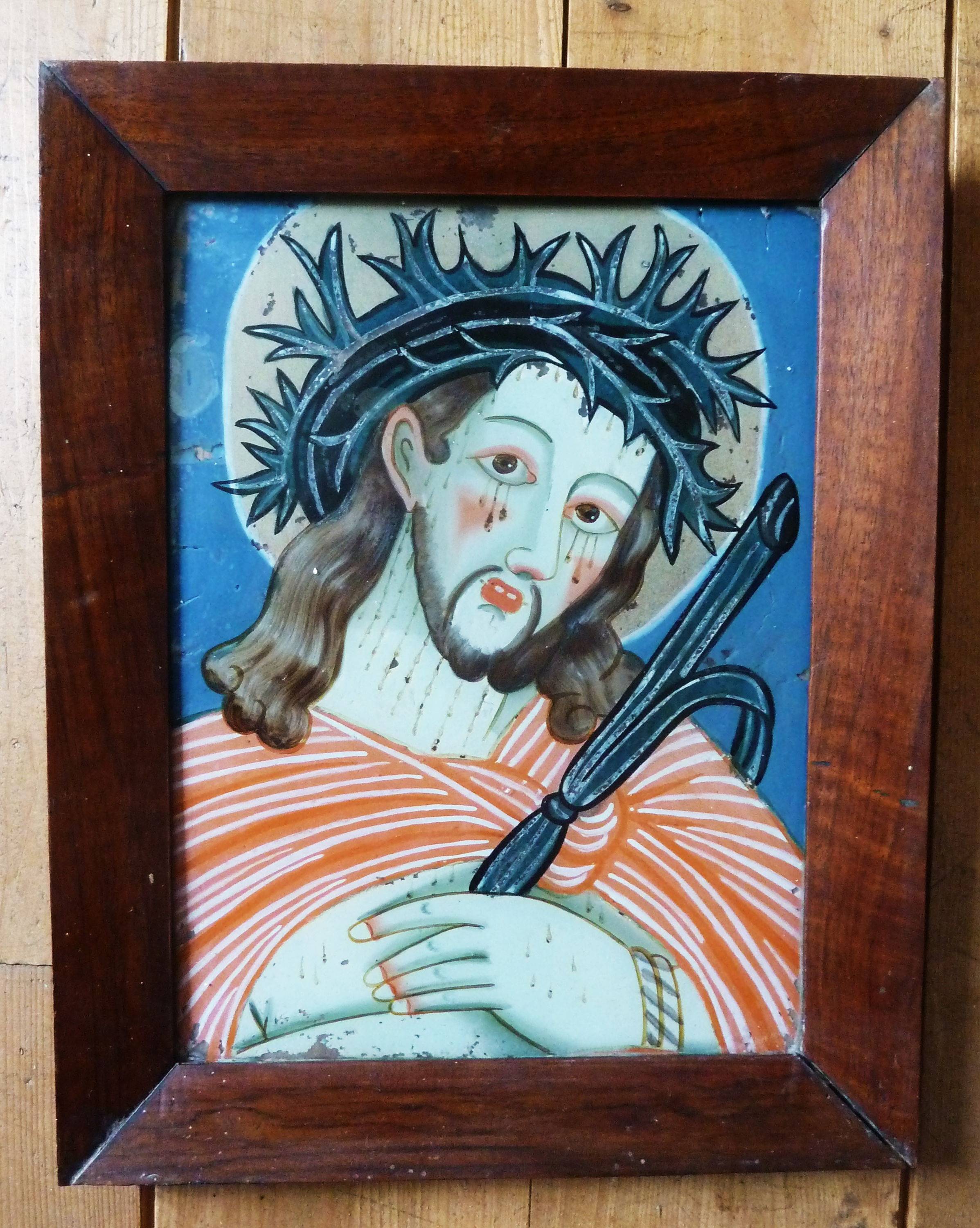 Vends véritable fixé sous verre XVIII-XIXème siècle