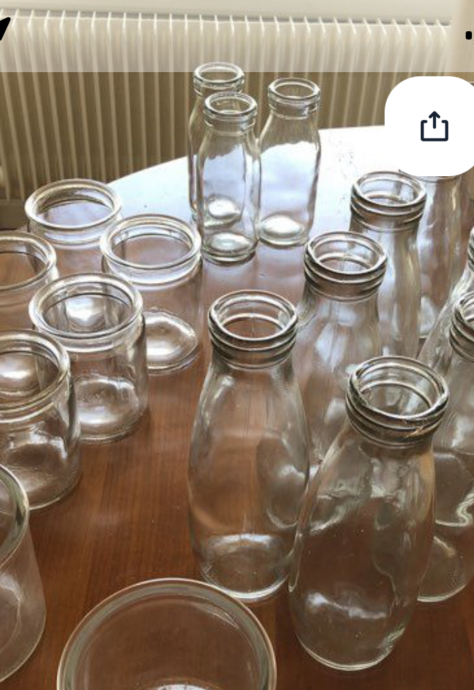 21 Pots en verre pour décoration de table