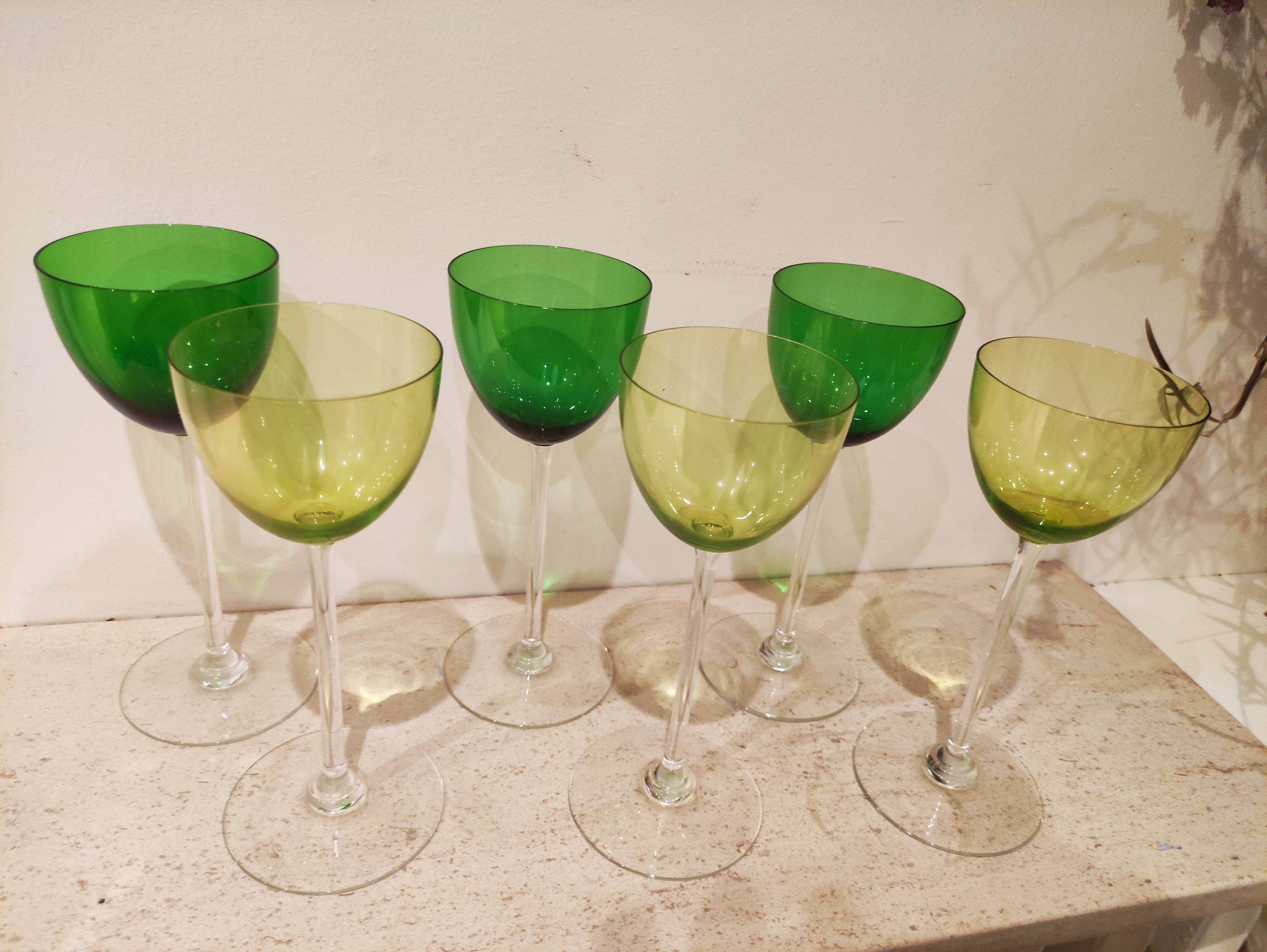 Verres de vin du Rhin cristal Baccarat dans boites d’origine