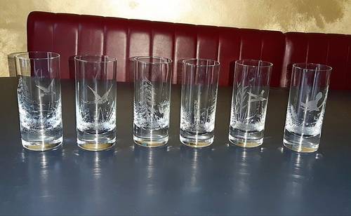 6 verres gravés MOSER