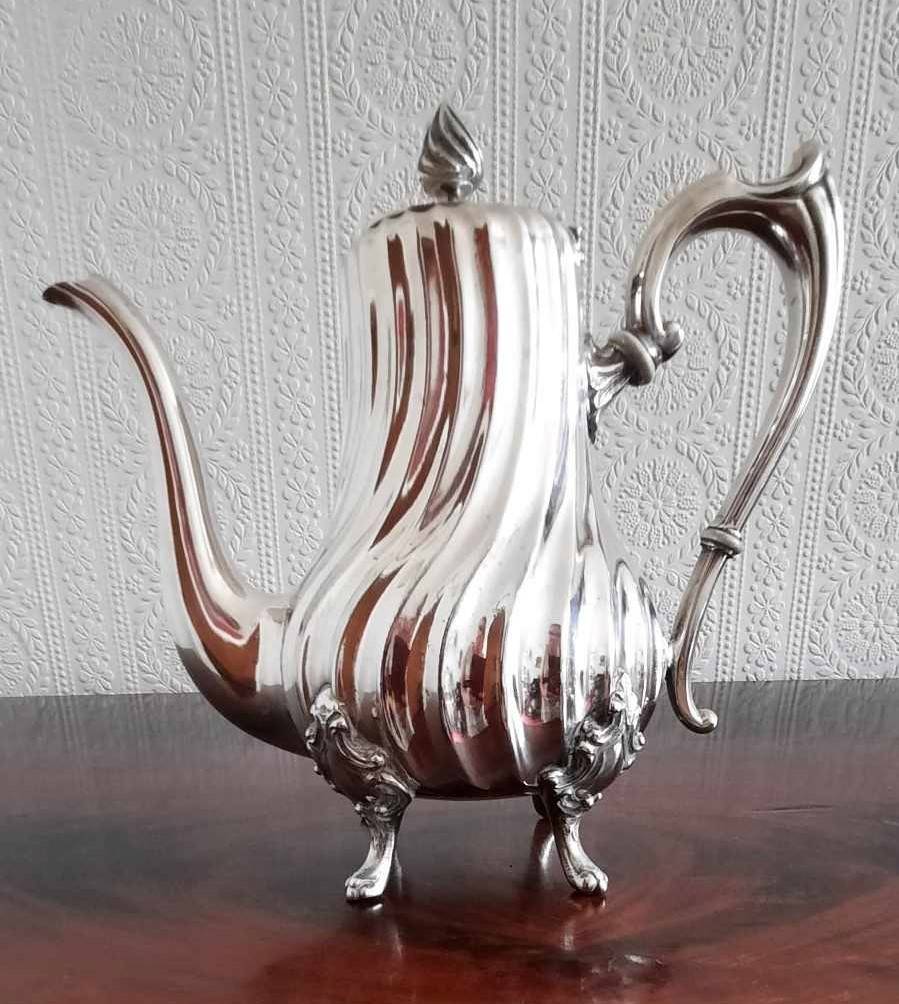 Verseuse, Cafetière, Victor Saglier, Art Nouveau, Métal Argenté en parfait état