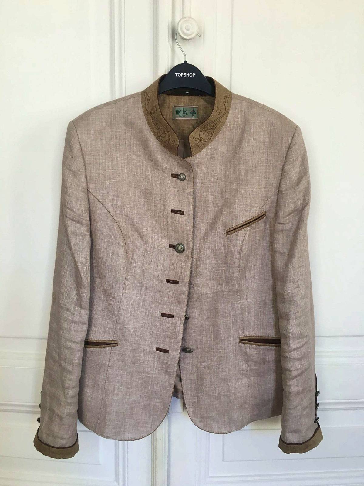 Veste autrichienne en lin femme marque METTEZ taille 42