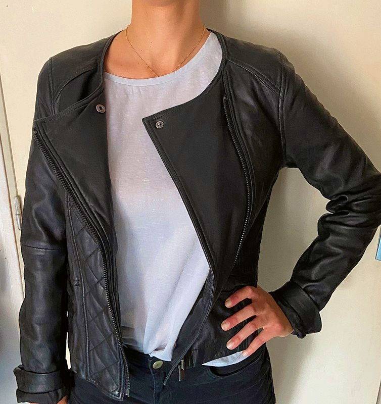 veste en cuir comptoir des cotonniers