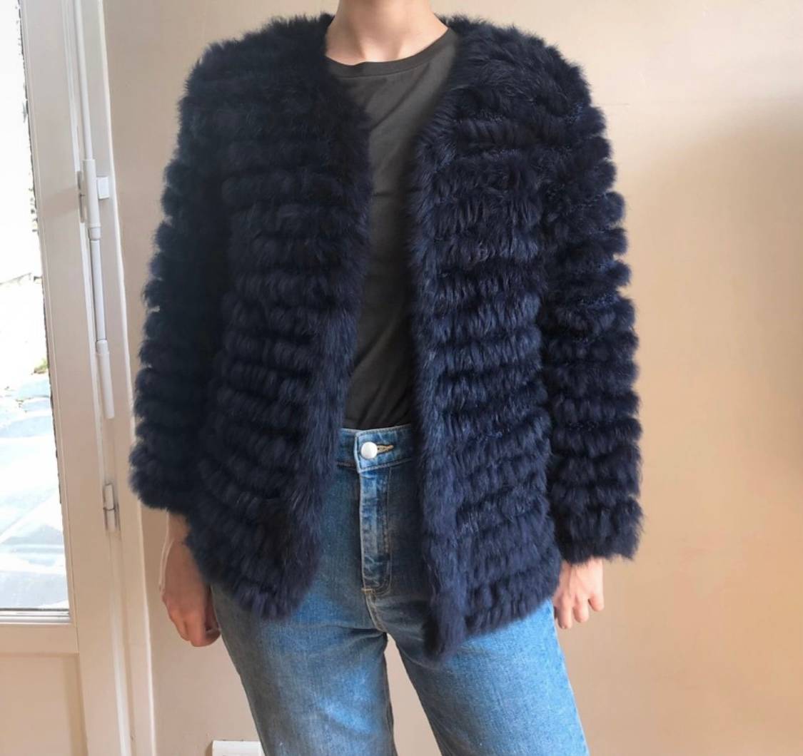 Veste poils bleu marine - Taille S sur Gens de Confiance