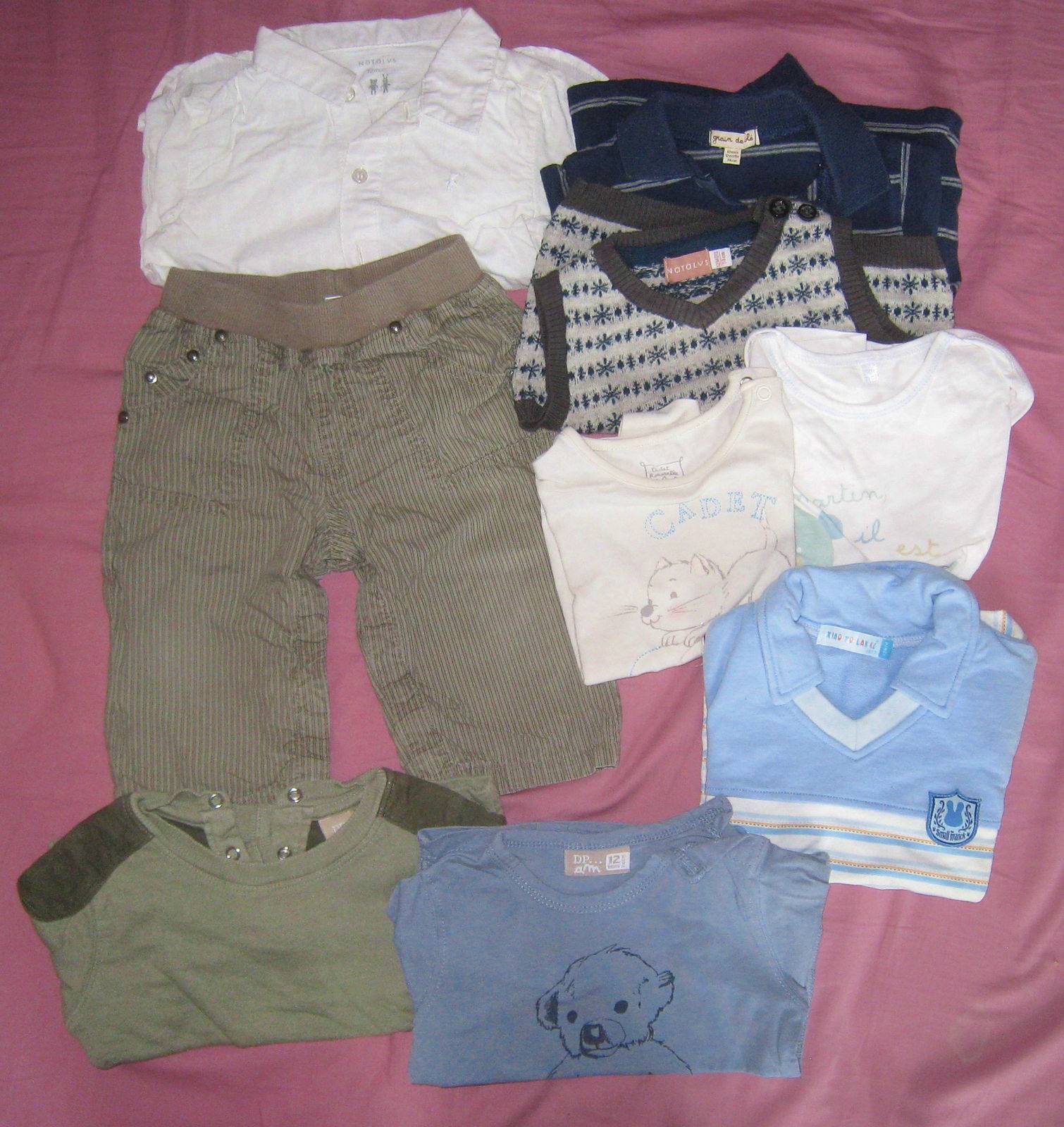 Lot vêtement 12 mois Natalys DPAM