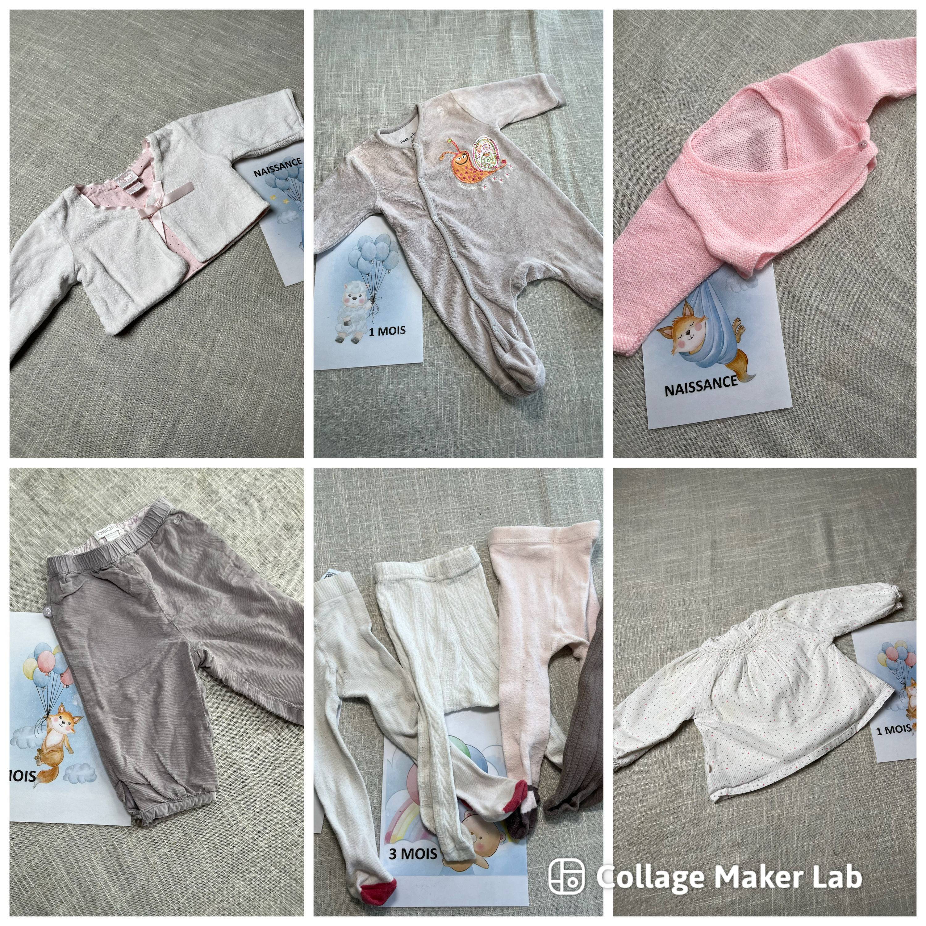 Vends lot de vêtements - Taille 1 mois