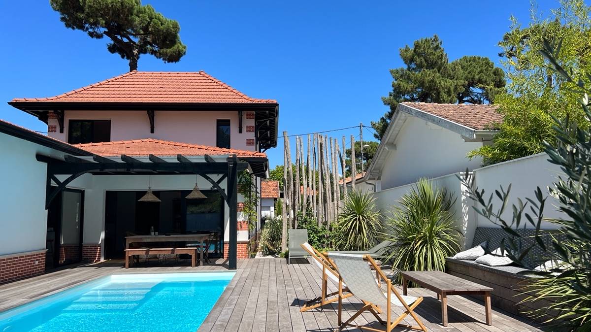 Loue villa Abatilles 8 couchages 4 chambres avec piscine Arcachon (33)