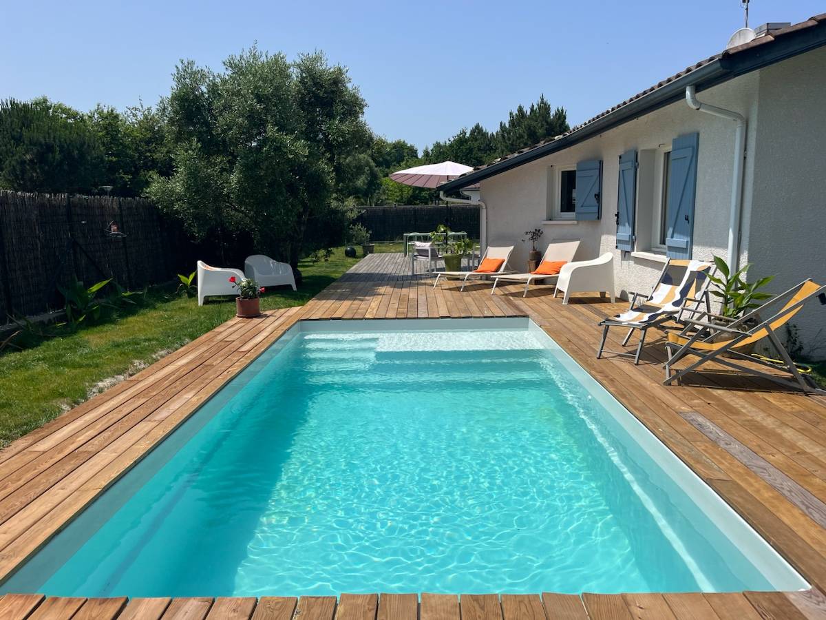 Loue maison avec piscine à Hossegor - proche plages et lac - 3 chambres, 6 couchages