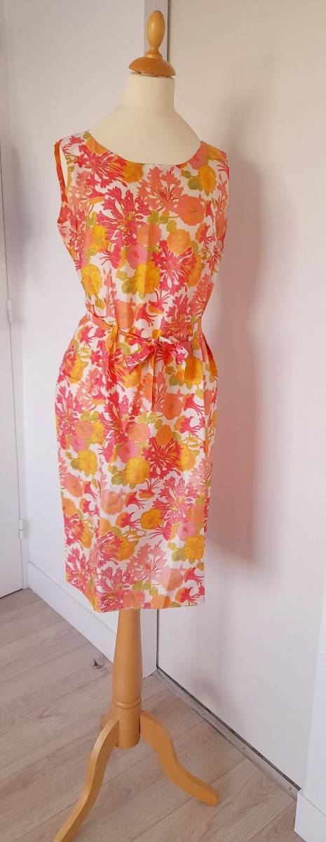 Robe en soie Vintage (années 60) - Taille M