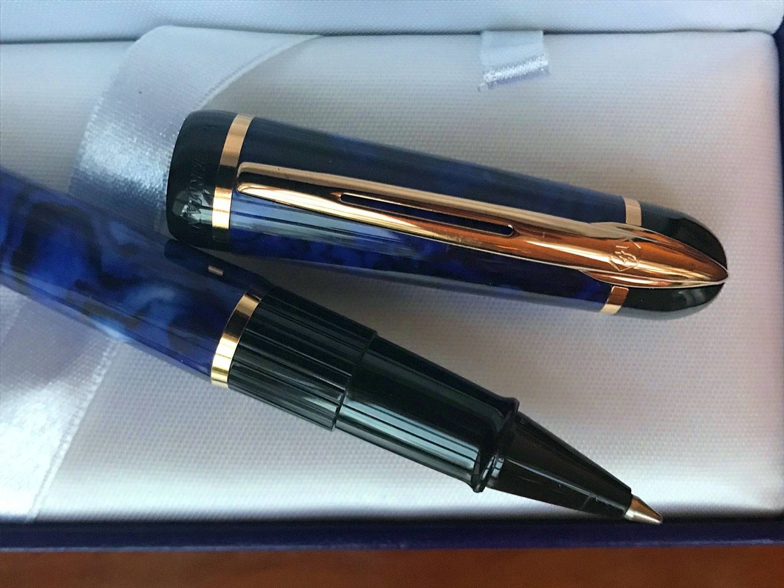 Coffret Stylos Waterman - Plume Or 18k, Roller, Porte-mine - Occasion - Doré